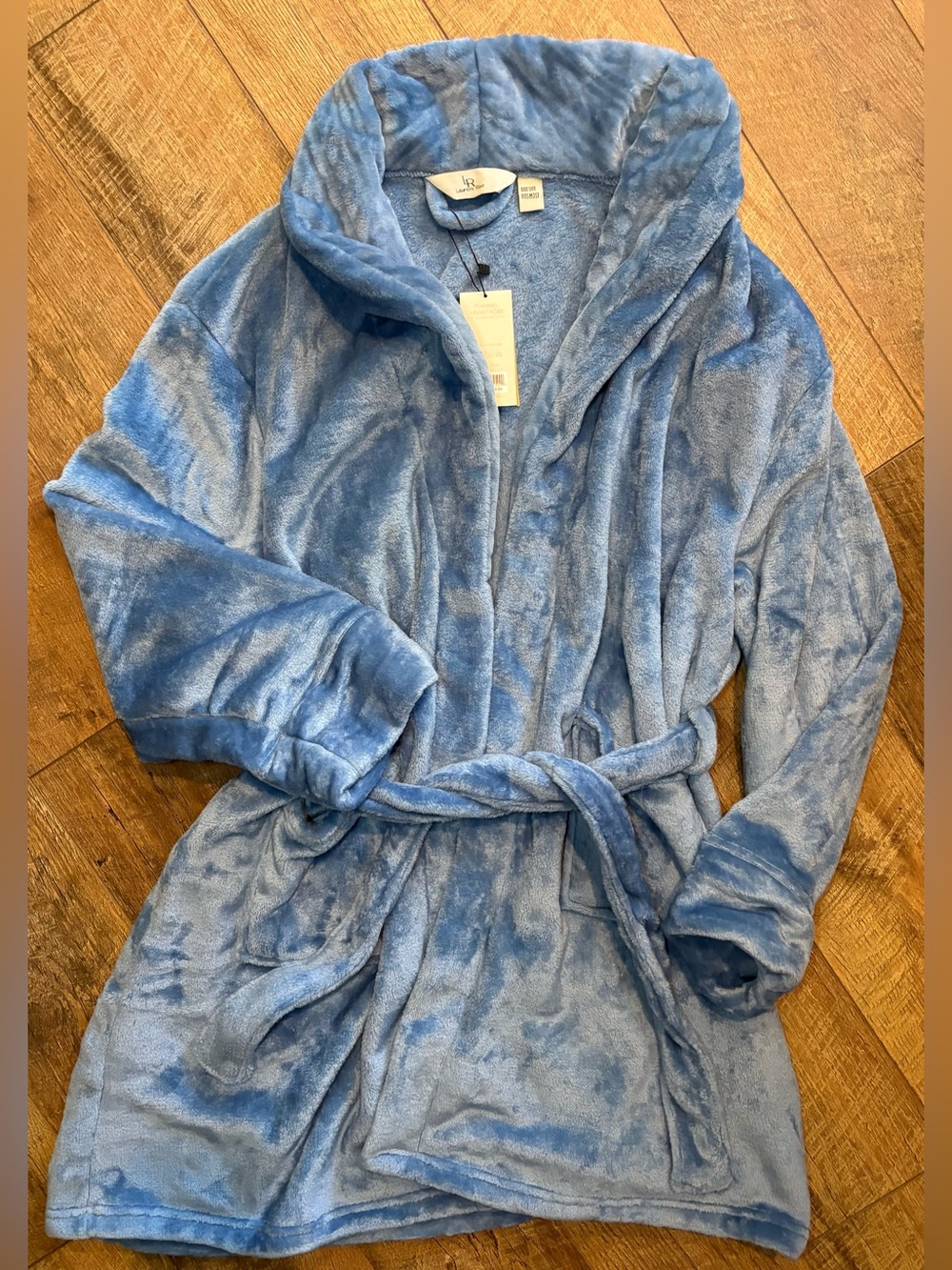 Lauren Rae Plush Blue Velvet Robe NWT One Size - Picture 8 of 8